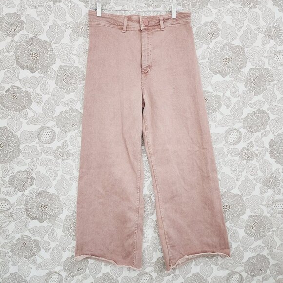 Zara Pink Flare & Wide Leg Jeans - Picture 1 of 5